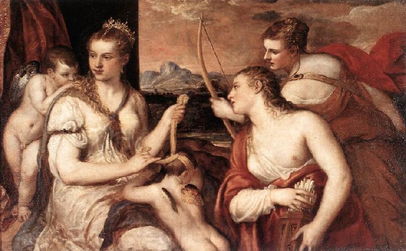 TIZIANO Vecellio Venus Blindfolding Cupid EASF Norge oil painting art